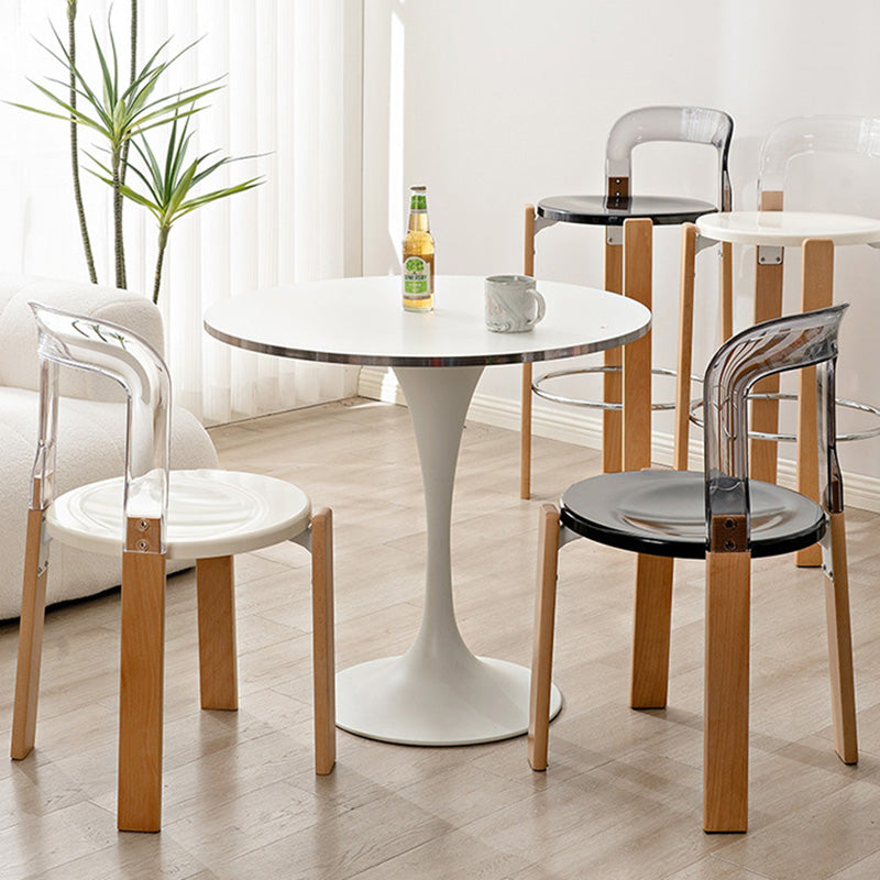 Vintage Plastic Wood Aluminum Dining Chair