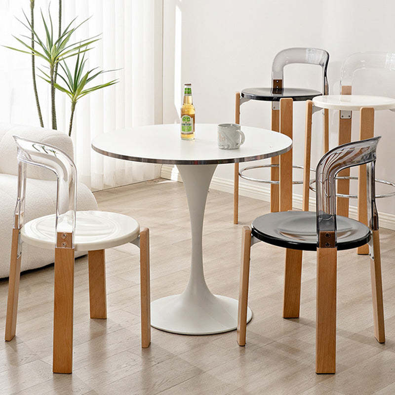 Vintage Plastic Wood Aluminum Dining Chair — A