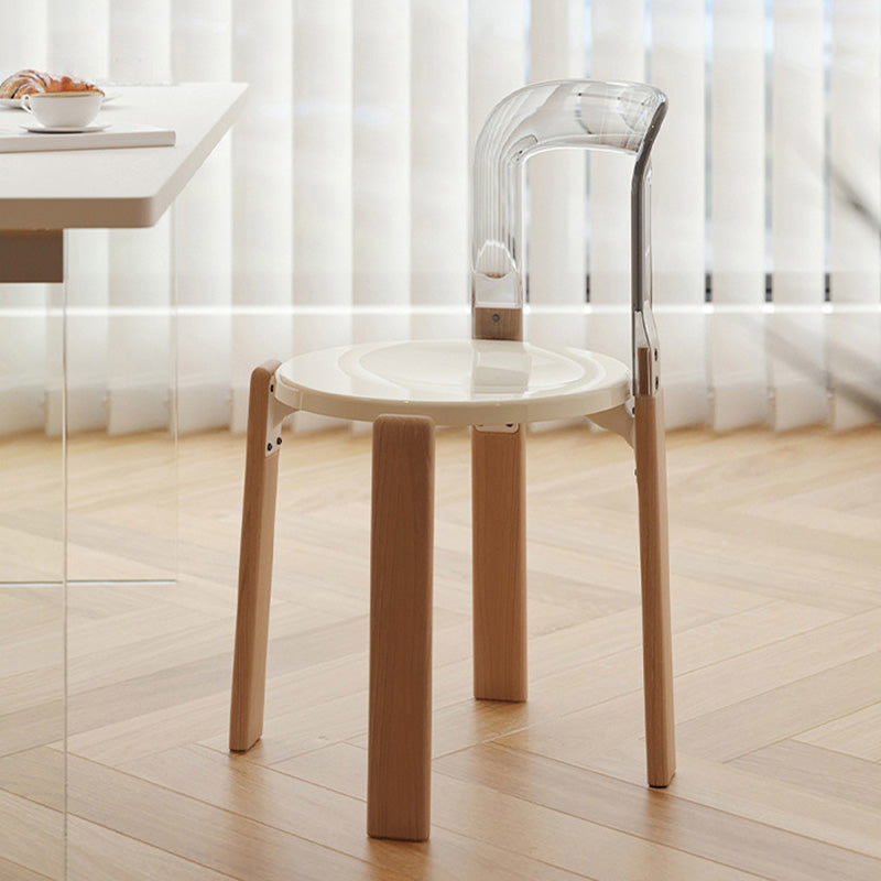 Vintage Plastic Wood Aluminum Dining Chair