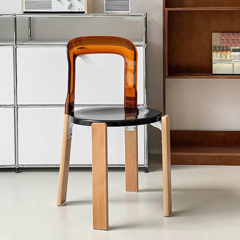 Vintage Plastic Wood Aluminum Dining Chair