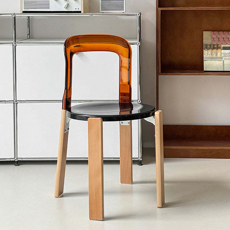 Vintage Plastic Wood Aluminum Dining Chair