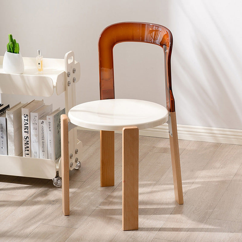 Vintage Plastic Wood Aluminum Dining Chair — B