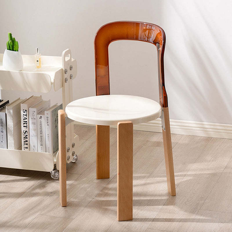 Vintage Plastic Wood Aluminum Dining Chair — B