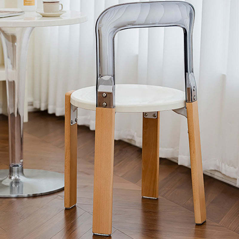 Vintage Plastic Wood Aluminum Dining Chair