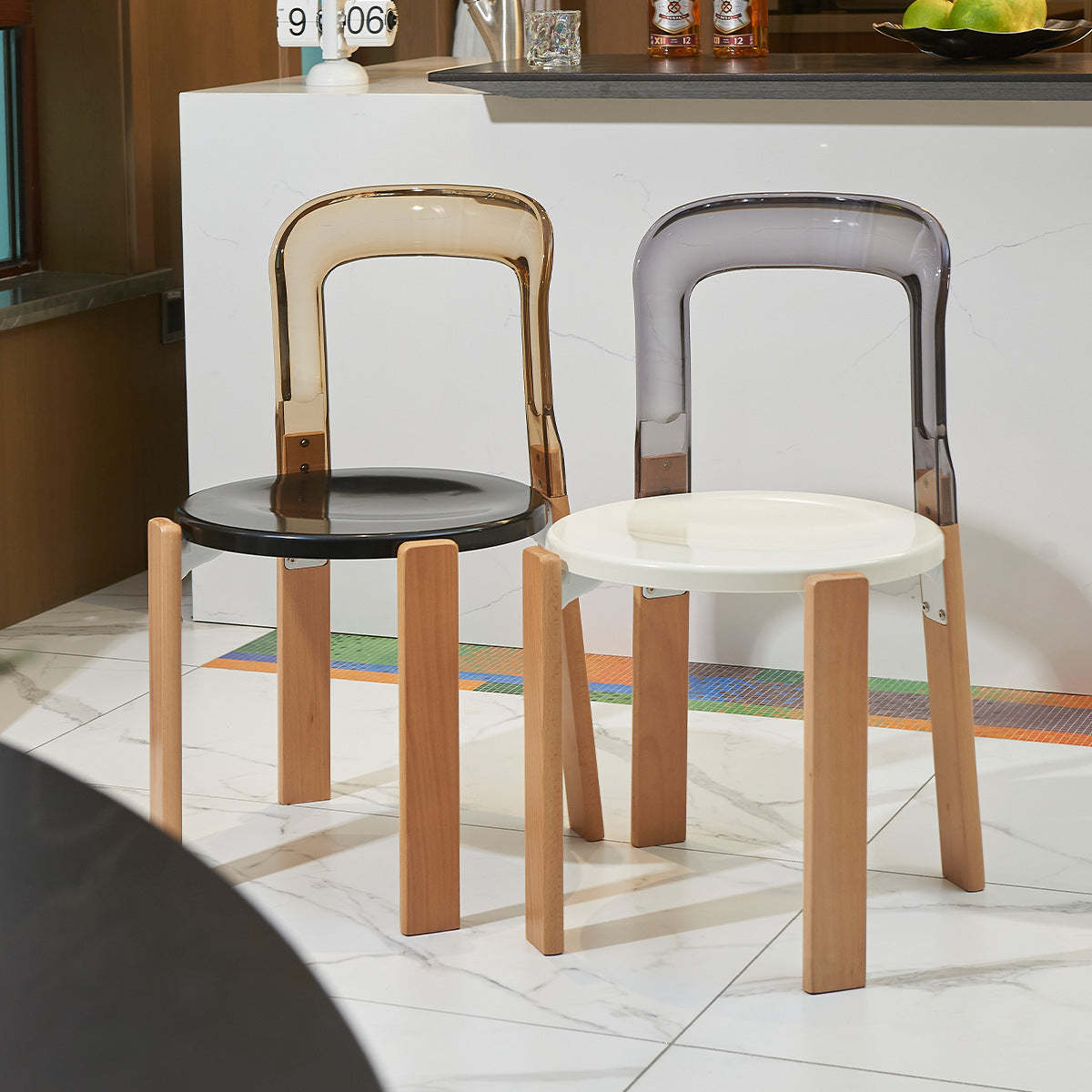 Vintage Plastic Wood Aluminum Dining Chair