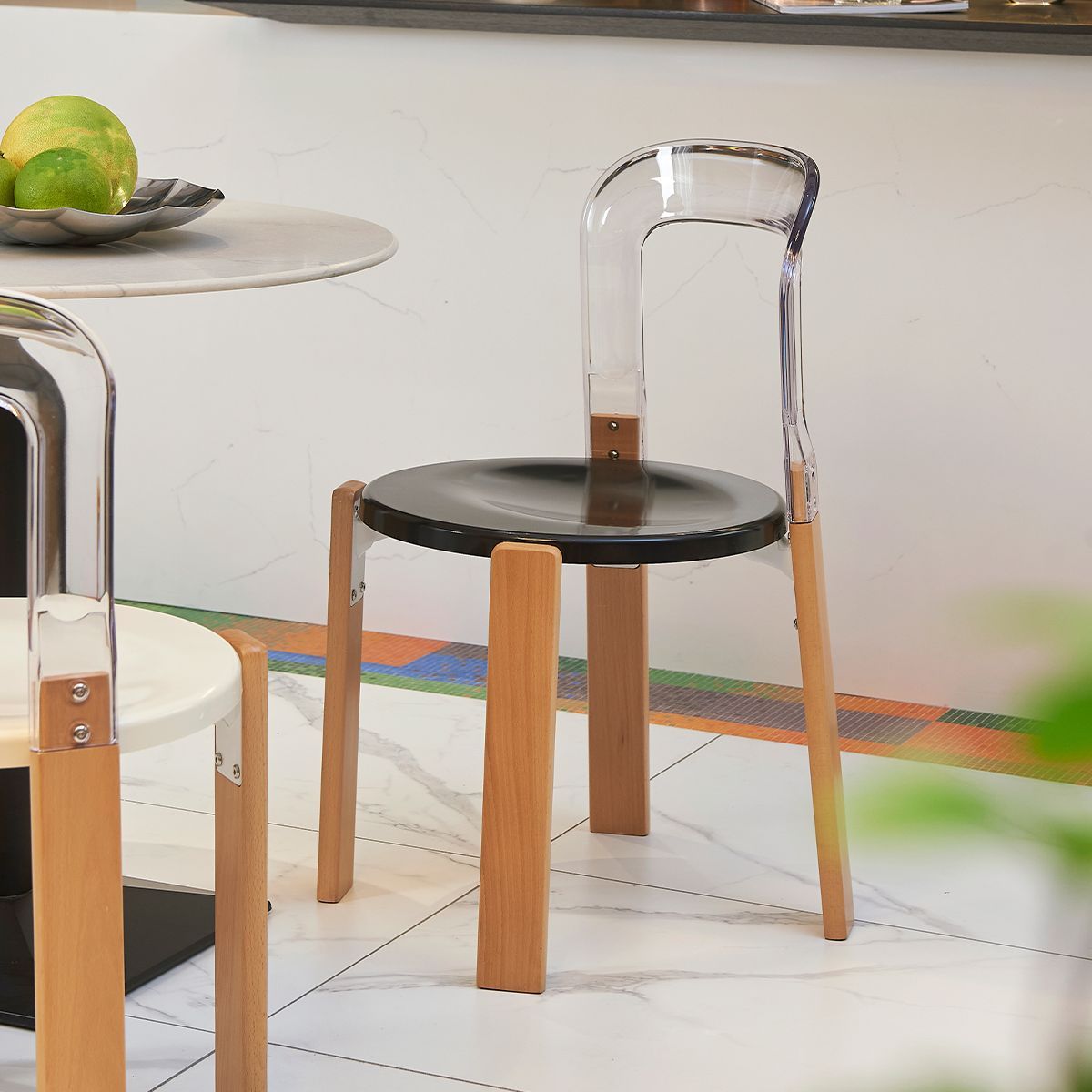 Vintage Plastic Wood Aluminum Dining Chair