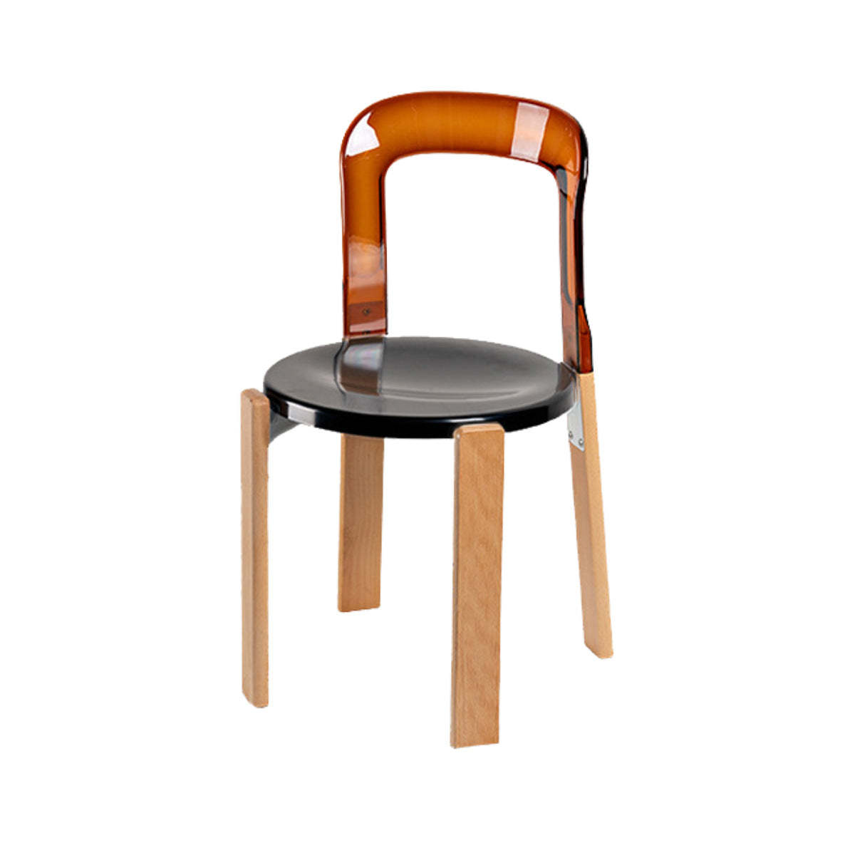 Vintage Plastic Wood Aluminum Dining Chair