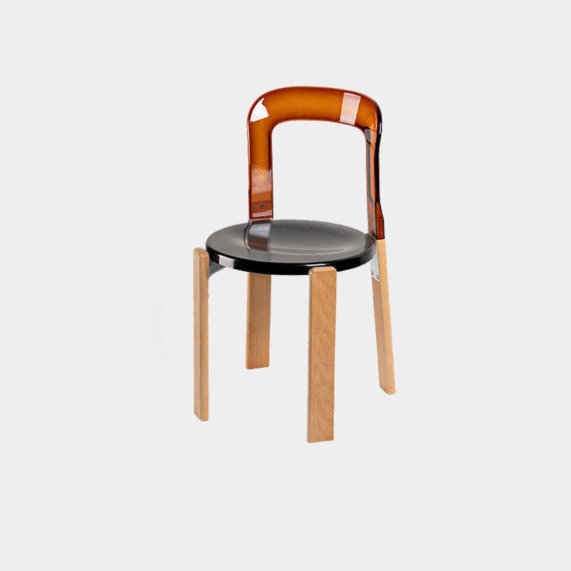 Vintage Plastic Wood Aluminum Dining Chair
