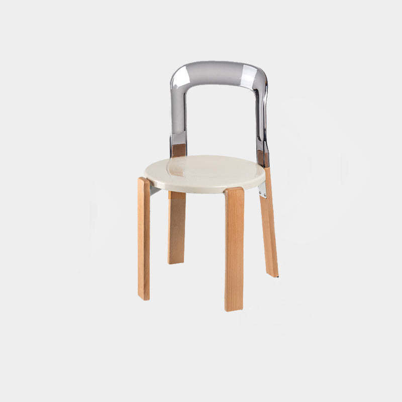 Vintage Plastic Wood Aluminum Dining Chair