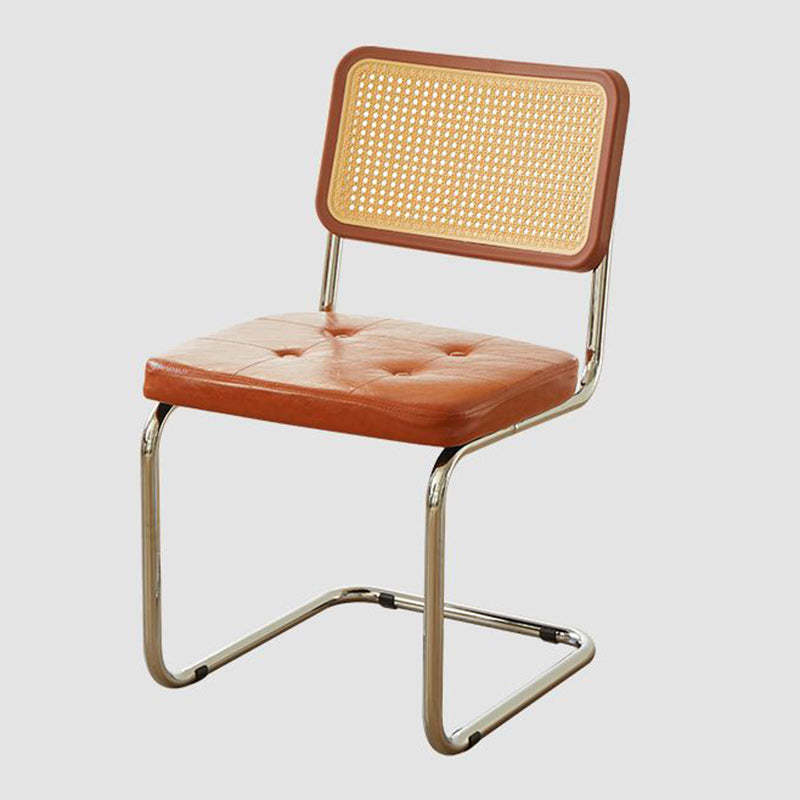 Vintage Solid Wood Rattan Rectangular Dining Chair