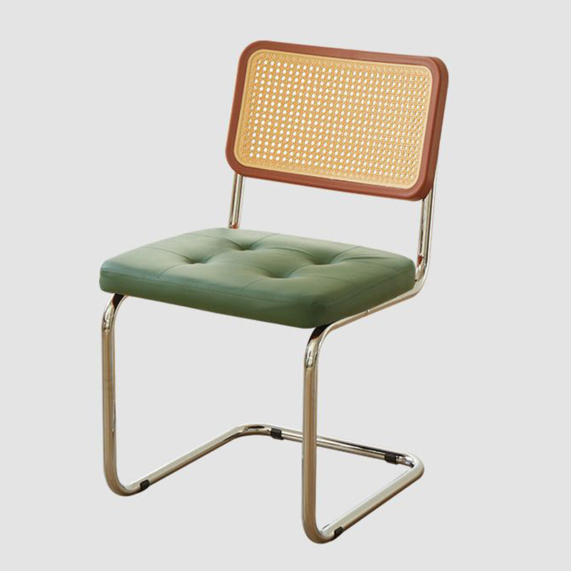 Vintage Solid Wood Rattan Rectangular Dining Chair
