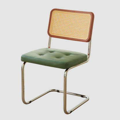 Vintage Solid Wood Rattan Rectangular Dining Chair