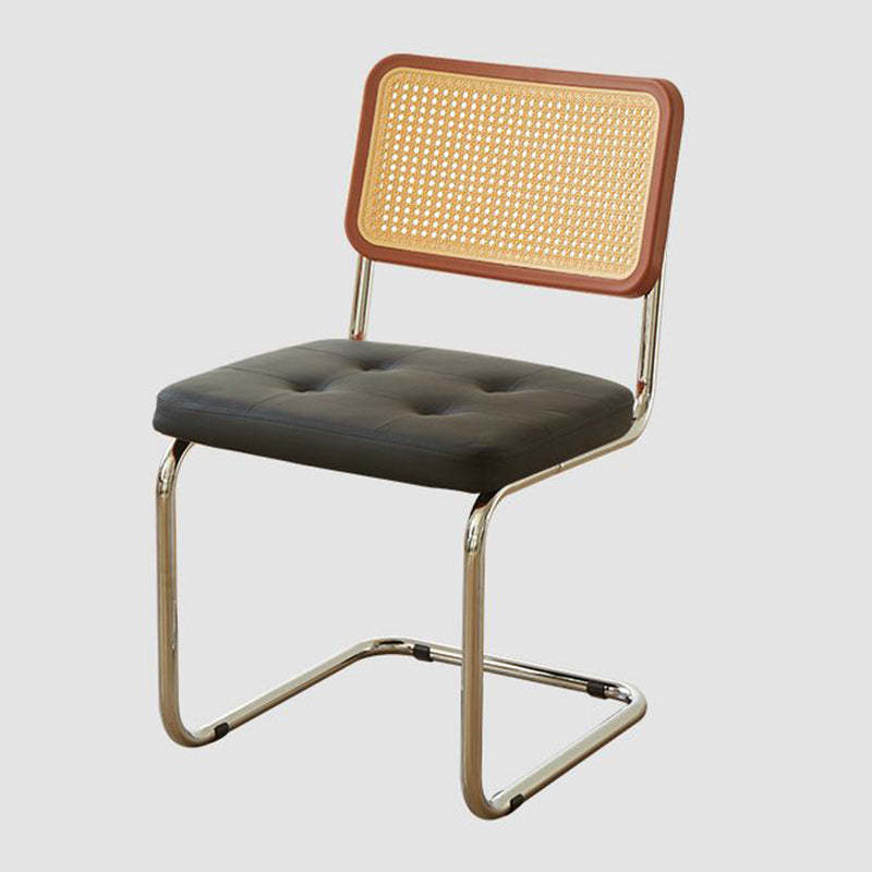 Vintage Solid Wood Rattan Rectangular Dining Chair
