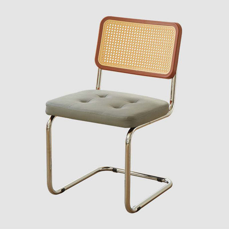 Vintage Solid Wood Rattan Rectangular Dining Chair