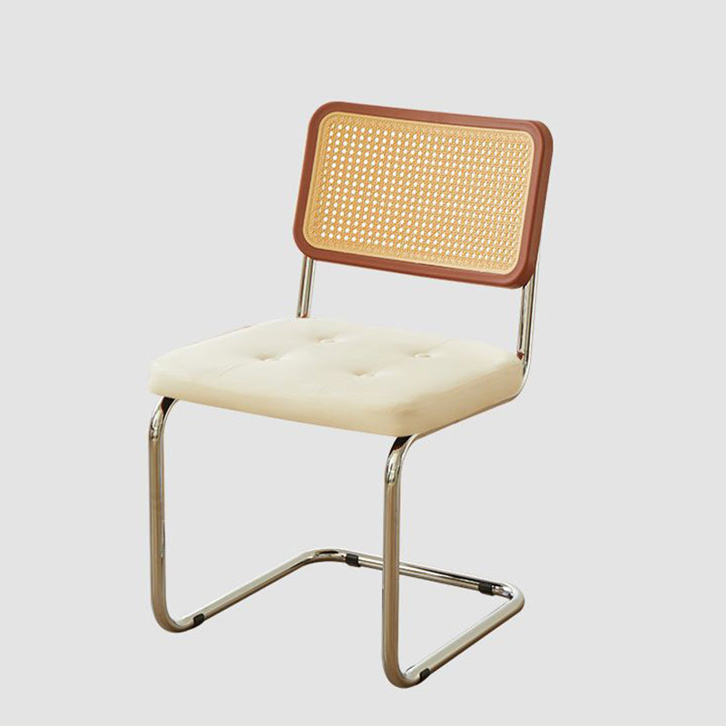 Vintage Solid Wood Rattan Rectangular Dining Chair