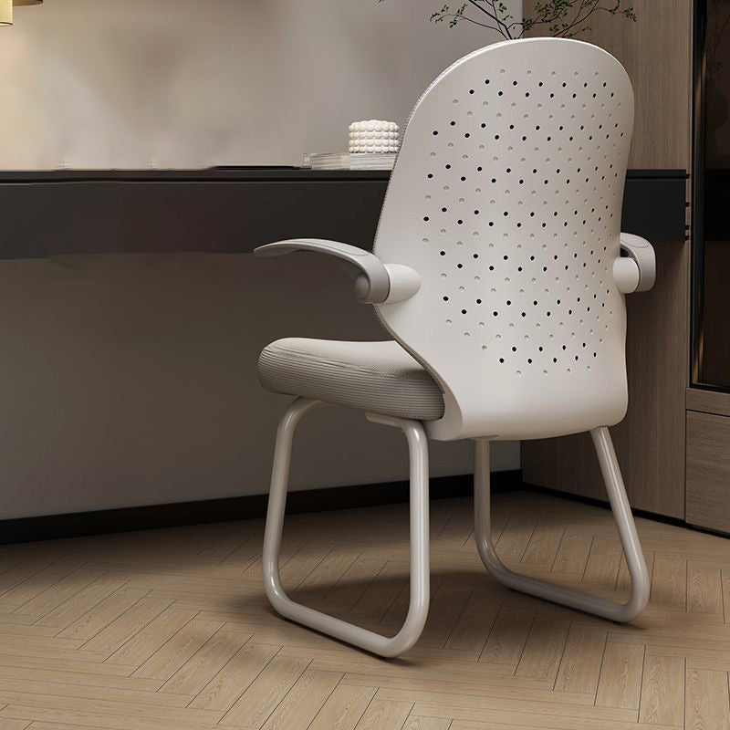 Minimalist Half-Round Plastic Metal Desk Chair
