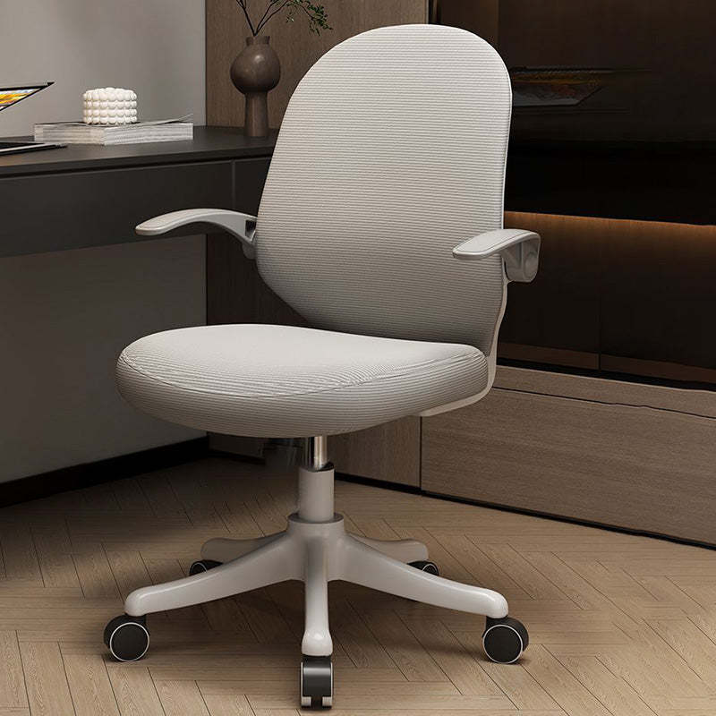 Minimalist Half-Round Plastic Metal Desk Chair — Gray