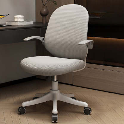 Minimalist Half-Round Plastic Metal Desk Chair — Gray