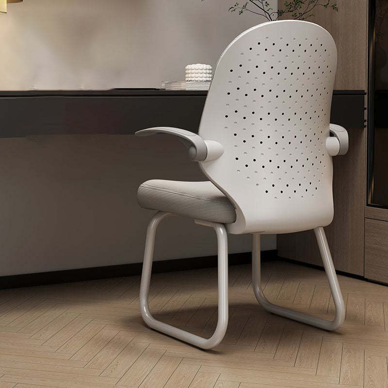 Minimalist Half-Round Plastic Metal Desk Chair