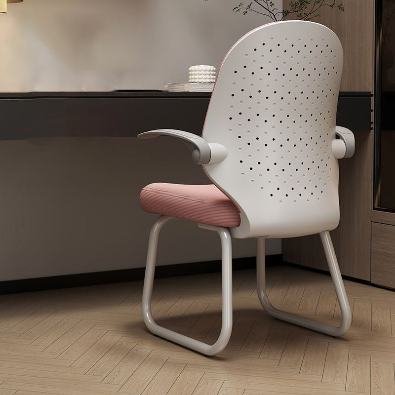 Minimalist Half-Round Plastic Metal Desk Chair