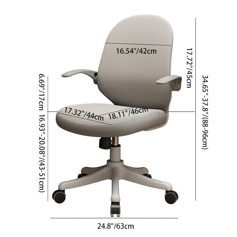 Minimalist Half-Round Plastic Metal Desk Chair