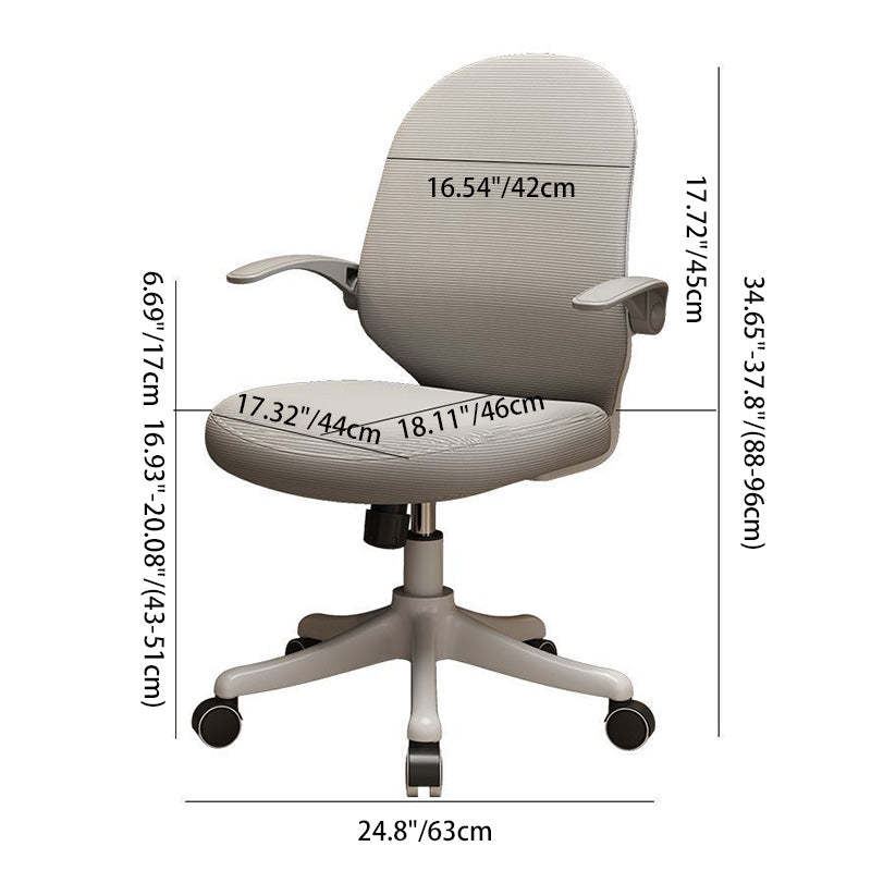 Minimalist Half-Round Plastic Metal Desk Chair