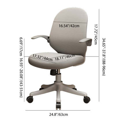 Minimalist Half-Round Plastic Metal Desk Chair