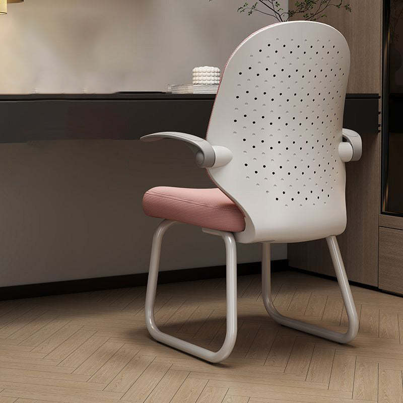 Minimalist Half-Round Plastic Metal Desk Chair