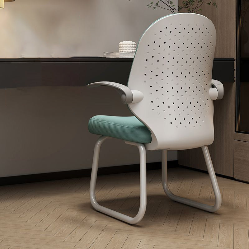 Minimalist Half-Round Plastic Metal Desk Chair