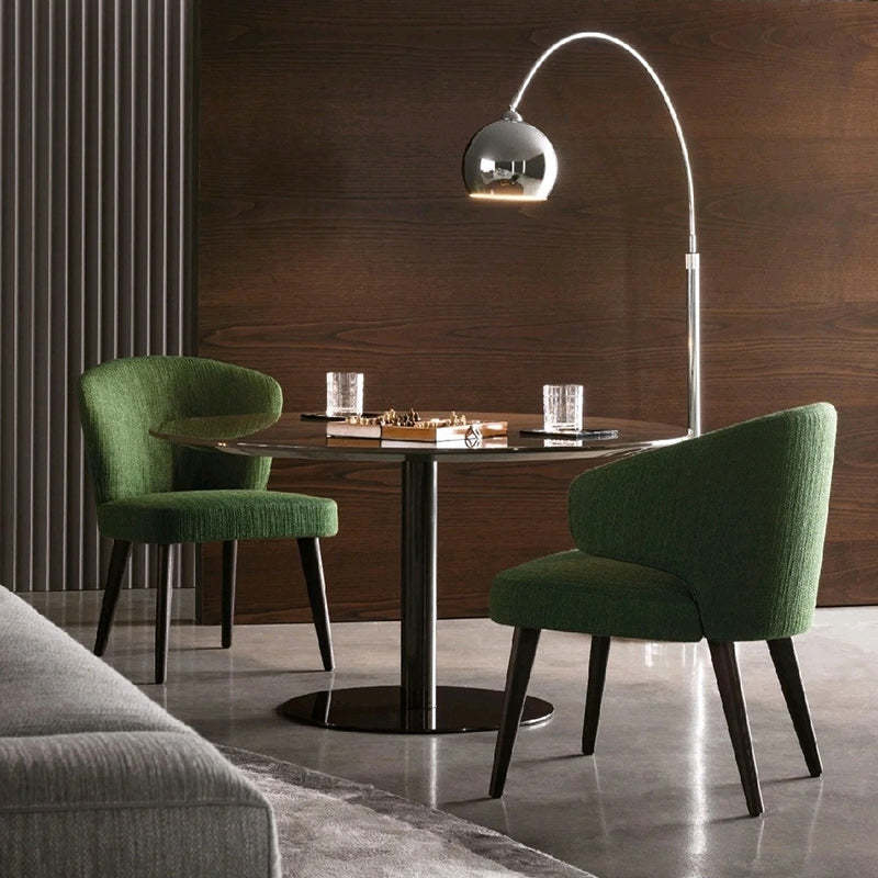 Modern Cushion Solid Wood Fabric Dining Chair