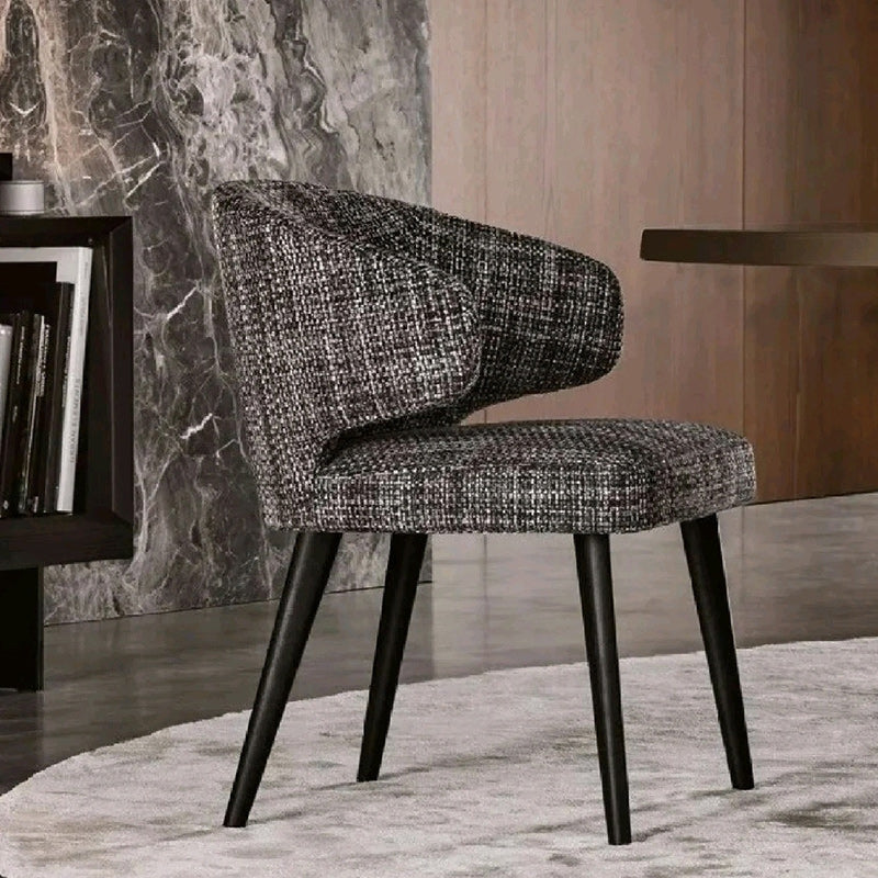 Modern Cushion Solid Wood Fabric Dining Chair
