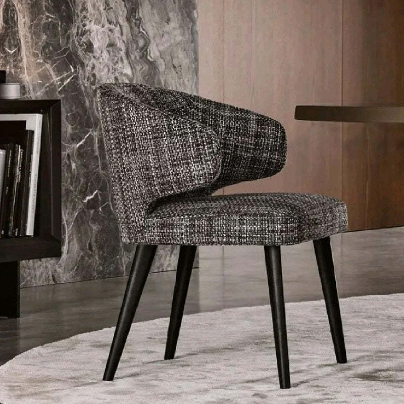 Modern Cushion Solid Wood Fabric Dining Chair