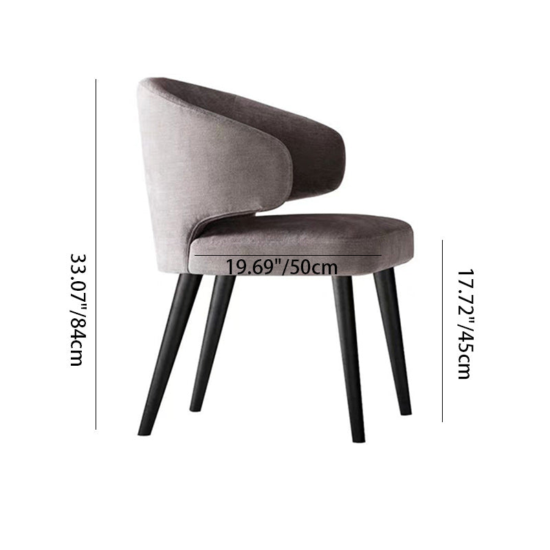 Modern Cushion Solid Wood Fabric Dining Chair — Olive Green