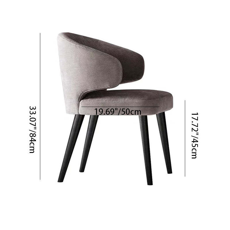 Modern Cushion Solid Wood Fabric Dining Chair — Olive Green