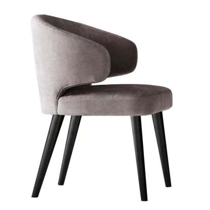 Modern Cushion Solid Wood Fabric Dining Chair