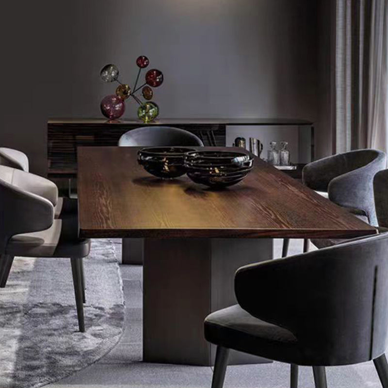 Modern Cushion Solid Wood Fabric Dining Chair — Light Gray
