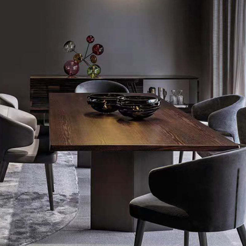Modern Cushion Solid Wood Fabric Dining Chair — Light Gray