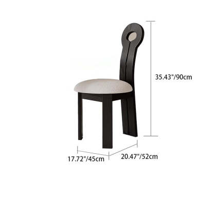 Traditional Retro Wood Lambswool Round Dining Chair — D