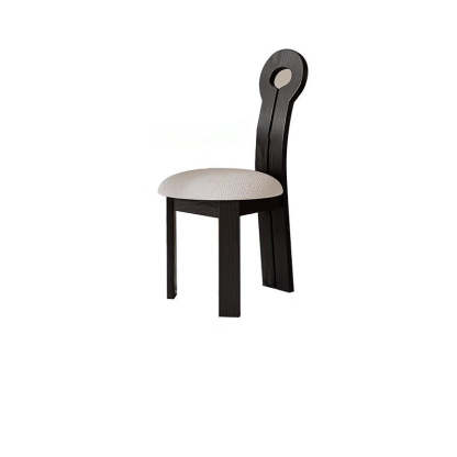 Traditional Retro Wood Lambswool Round Dining Chair