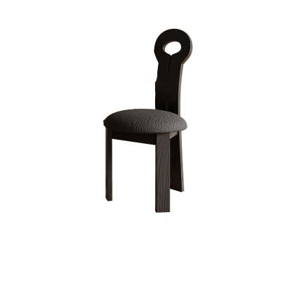 Traditional Retro Wood Lambswool Round Dining Chair