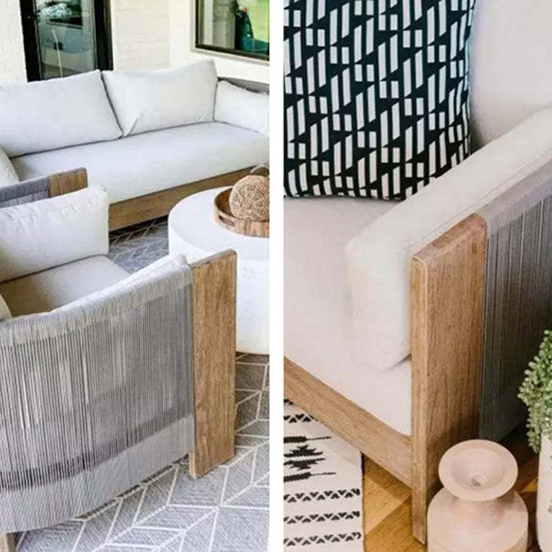 Modern Wood Rope Outdoor Sofa