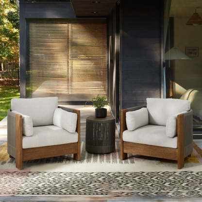 Modern Wood Rope Outdoor Sofa