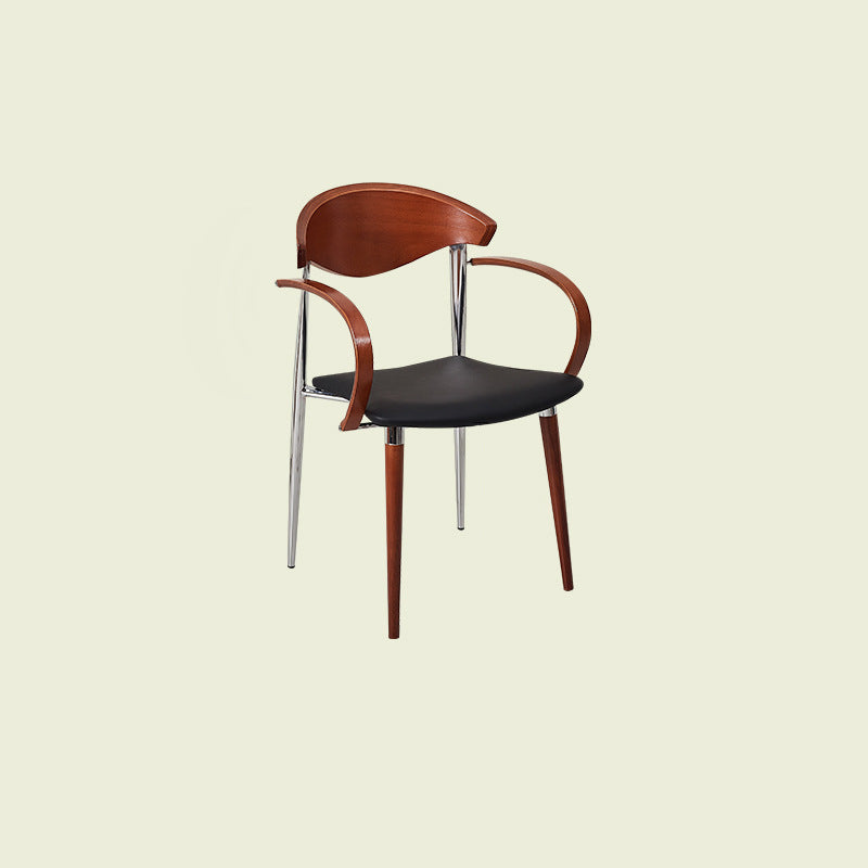 Vintage Wood Aluminum Velvet Dining Chair