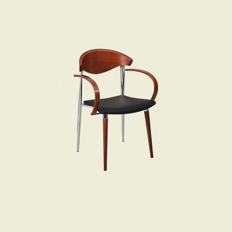 Vintage Wood Aluminum Velvet Dining Chair