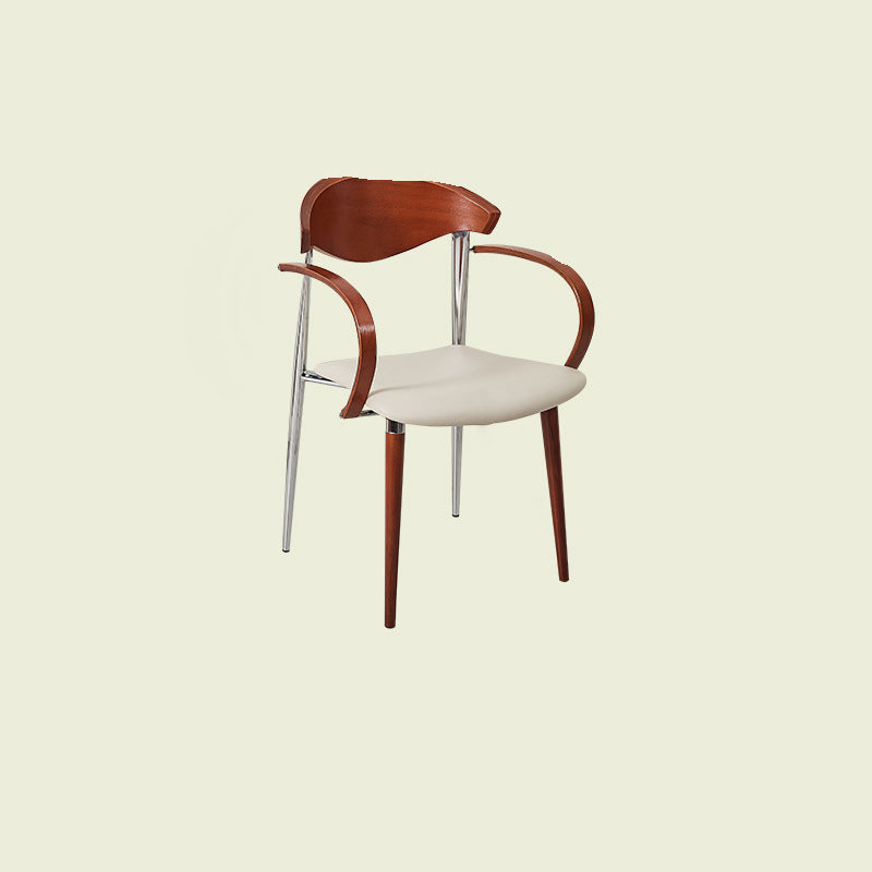 Vintage Wood Aluminum Velvet Dining Chair