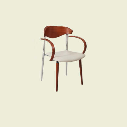 Vintage Wood Aluminum Velvet Dining Chair