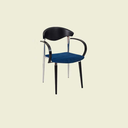 Vintage Wood Aluminum Velvet Dining Chair