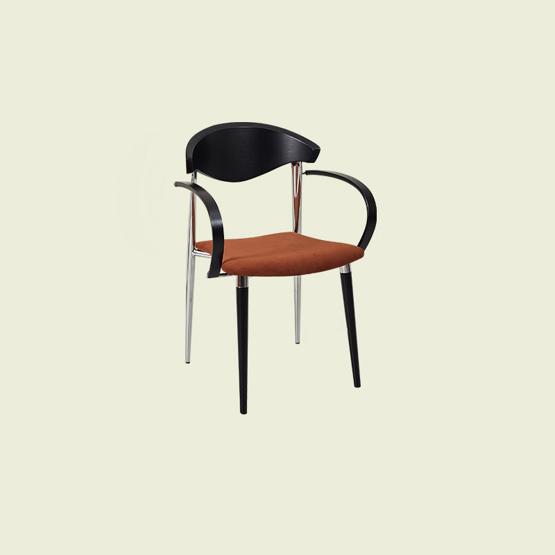Vintage Wood Aluminum Velvet Dining Chair