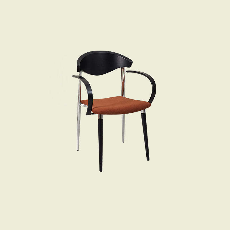 Vintage Wood Aluminum Velvet Dining Chair