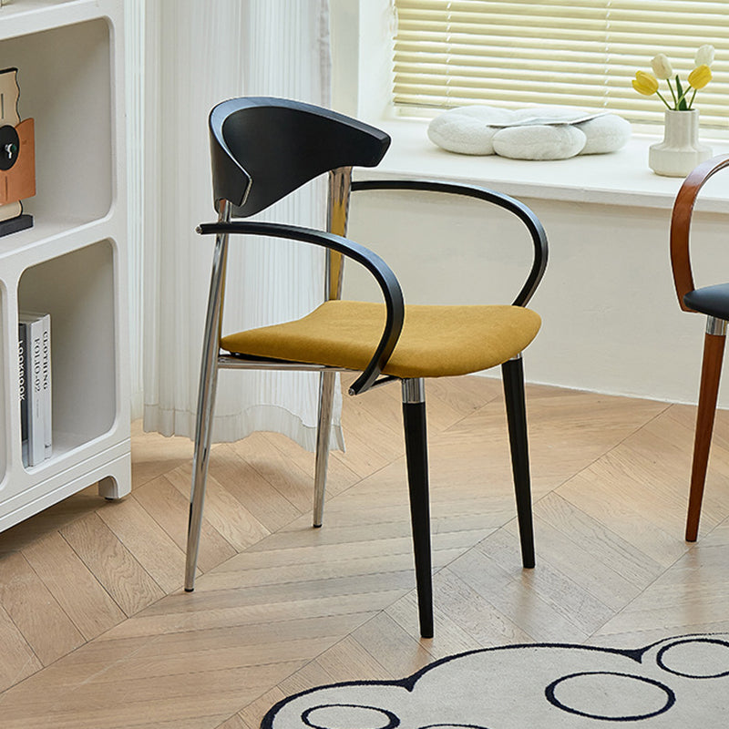 Vintage Wood Aluminum Velvet Dining Chair — I